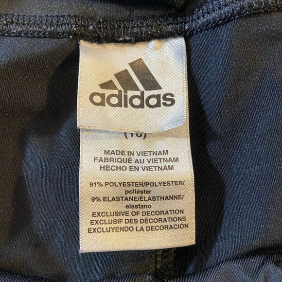 Adidas Youth XL Black Leggings Rainbow Logo Pink 3-Stripe Athletic Pants - Picture 4 of 5